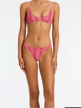 TRIANGL SWIMWEAR pink crochet bikini set